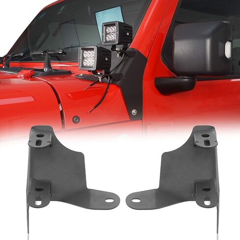 دعامات تثبيت خفيفة مزدوجة على شكل عمود من Hooke Road متوافقة مع 2018-2024 Jeep JL Wrangler/Gladiator JT - زوج (لا يناسب • Gladiator Mojave • الموديل) in Saudi Arabia