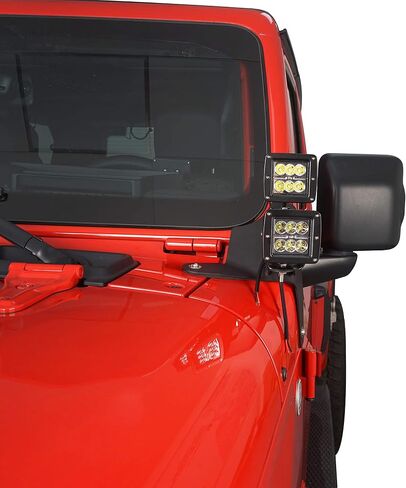 دعامات تثبيت خفيفة مزدوجة على شكل عمود من Hooke Road متوافقة مع 2018-2024 Jeep JL Wrangler/Gladiator JT - زوج (لا يناسب • Gladiator Mojave • الموديل) in Saudi Arabia
