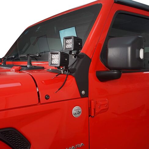 دعامات تثبيت خفيفة مزدوجة على شكل عمود من Hooke Road متوافقة مع 2018-2024 Jeep JL Wrangler/Gladiator JT - زوج (لا يناسب • Gladiator Mojave • الموديل) in Saudi Arabia