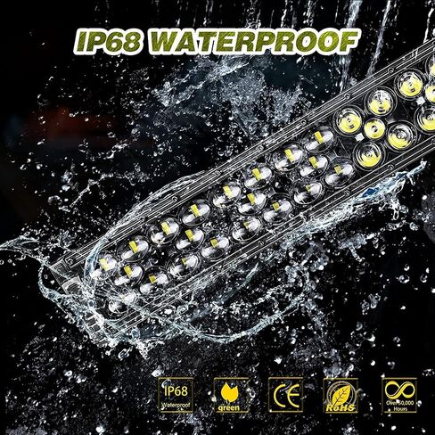 20 Inch 250W LED Light Bar w/Wiring Harness and Black Cover, 3-Row Spot Flood Combo Off Road Driving LED Work Light Fog Light on Font Bumper for UTV Truck Bronco Ranger Wrangler SUV Boat in Saudi Arabia