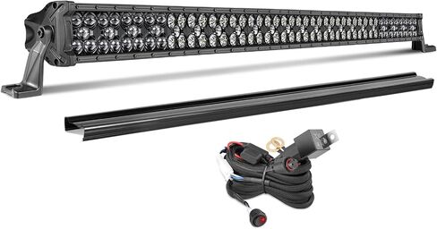 20 Inch 250W LED Light Bar w/Wiring Harness and Black Cover, 3-Row Spot Flood Combo Off Road Driving LED Work Light Fog Light on Font Bumper for UTV Truck Bronco Ranger Wrangler SUV Boat in Saudi Arabia