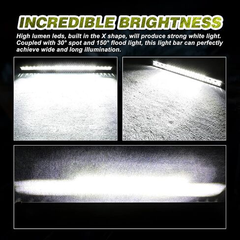 20 Inch 250W LED Light Bar w/Wiring Harness and Black Cover, 3-Row Spot Flood Combo Off Road Driving LED Work Light Fog Light on Font Bumper for UTV Truck Bronco Ranger Wrangler SUV Boat in Saudi Arabia