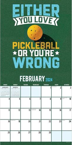 TF النشر 2024 Pickleball هو تقويم جدار الحياة | شبكات كبيرة للمواعيد والجدولة | التقويم الجداري الشهري العمودي 2024 | تنظيم المنزل والمكتب | ورق غير لامع ممتاز | 12 بوصة × 12 بوصة in Saudi Arabia