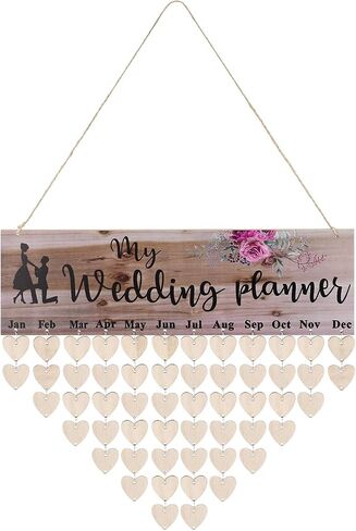 Flexzion Family Birthday Plaque with Tags DIY Wooden Birthday Calendar Wall Hanging Family Plaque Reminder 50 Tags (Round) Birthday Board Chips in Saudi Arabia