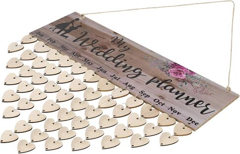 Flexzion Family Birthday Plaque with Tags DIY Wooden Birthday Calendar Wall Hanging Family Plaque Reminder 50 Tags (Round) Birthday Board Chips in Saudi Arabia