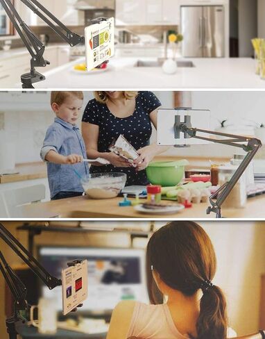 Articulating Arm Tablet Holder, woleyi Phone iPad Holder Clamp for Desk/Bed, Lazy Tablets Stand Flexible 360° Rotation Compatible with iPad Pro Air Mini, Cell Phone, Galaxy Tab, Switch or 4-11" Device in Saudi Arabia
