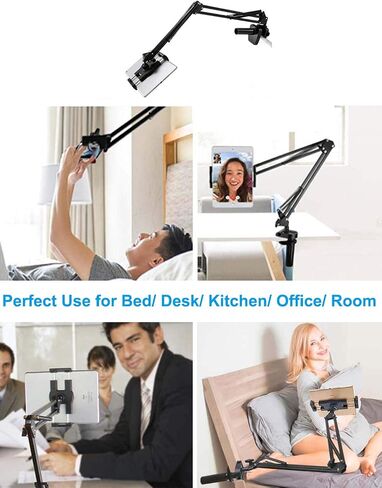 Articulating Arm Tablet Holder, woleyi Phone iPad Holder Clamp for Desk/Bed, Lazy Tablets Stand Flexible 360° Rotation Compatible with iPad Pro Air Mini, Cell Phone, Galaxy Tab, Switch or 4-11" Device in Saudi Arabia