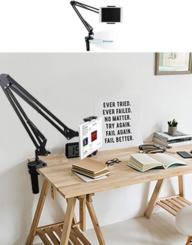 Articulating Arm Tablet Holder, woleyi Phone iPad Holder Clamp for Desk/Bed, Lazy Tablets Stand Flexible 360° Rotation Compatible with iPad Pro Air Mini, Cell Phone, Galaxy Tab, Switch or 4-11" Device in Saudi Arabia