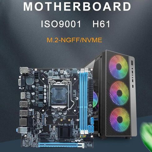 اللوحة الأم لسطح المكتب، اللوحة الأم للكمبيوتر DDR3 ثنائي القناة للكمبيوتر الشخصي، H61 6 USB2.0 DDR3 M.2 NVMe NGFF 100Mbps LAN Micro ATX اللوحة الأم لـ LGA1155 in Saudi Arabia