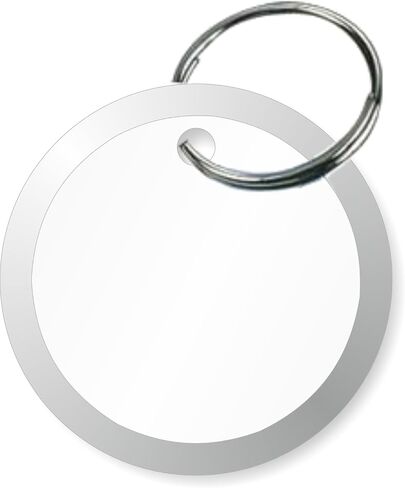 SmartSign (25-Pack) Assorted Colors Metal Rim Key Tags with Metal Split Rings- 1.25" Small Round Blank Key Tag, Writable, 15-Pt Paper Cardstock with Aluminum Rim in Saudi Arabia