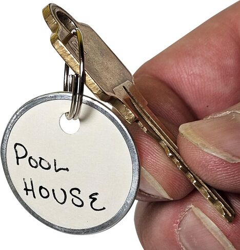 SmartSign (25-Pack) Assorted Colors Metal Rim Key Tags with Metal Split Rings- 1.25" Small Round Blank Key Tag, Writable, 15-Pt Paper Cardstock with Aluminum Rim in Saudi Arabia