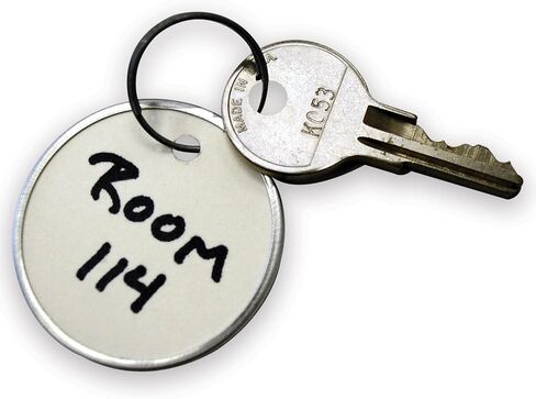 SmartSign (25-Pack) Assorted Colors Metal Rim Key Tags with Metal Split Rings- 1.25" Small Round Blank Key Tag, Writable, 15-Pt Paper Cardstock with Aluminum Rim in Saudi Arabia