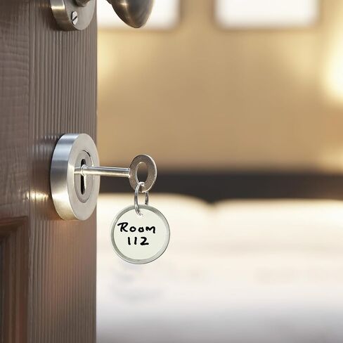 SmartSign (25-Pack) Assorted Colors Metal Rim Key Tags with Metal Split Rings- 1.25" Small Round Blank Key Tag, Writable, 15-Pt Paper Cardstock with Aluminum Rim in Saudi Arabia