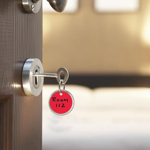SmartSign (25-Pack) Assorted Colors Metal Rim Key Tags with Metal Split Rings- 1.25" Small Round Blank Key Tag, Writable, 15-Pt Paper Cardstock with Aluminum Rim in Saudi Arabia