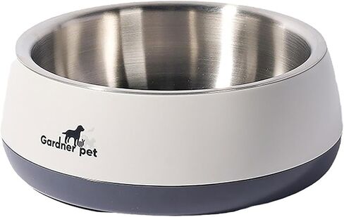 Dog Bowl for Food and Water, 67Oz Stainless Steel No-Skid & Non-Tip Dog Bowl for Food or Water, White in Kuwait