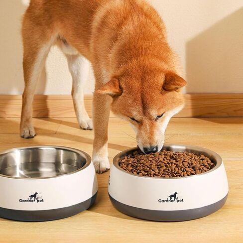 Dog Bowl for Food and Water, 67Oz Stainless Steel No-Skid & Non-Tip Dog Bowl for Food or Water, White in Kuwait