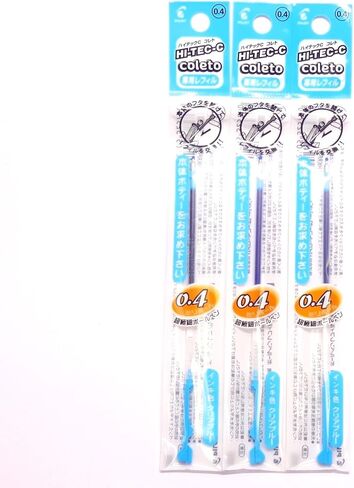 عبوة قلم حبر جل Pilot Hi-Tec-C Coleto 0.4 مم، أزرق شفاف، × 3 عبوات/إجمالي 3 قطع (استيراد اليابان) [حزمة Komainu-Dou الأصلية] in Kuwait
