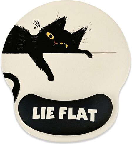 Funny Cat Mouse pad,Mouse pad with Wrist Rest,Mouse pad with Wrist Rest Support, Ergonomic Mouse pad, Cute Mouse pad with Non-Slip Pain Relief PU Base,Cat Mouse pad for Desk Wireless Mouse,Book Cat in Kuwait
