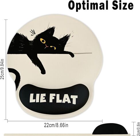 Funny Cat Mouse pad,Mouse pad with Wrist Rest,Mouse pad with Wrist Rest Support, Ergonomic Mouse pad, Cute Mouse pad with Non-Slip Pain Relief PU Base,Cat Mouse pad for Desk Wireless Mouse,Book Cat in Kuwait