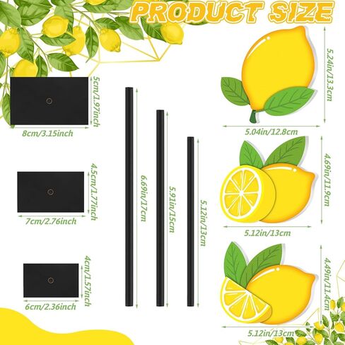 3 قطع منضدية خشبية ليمونية صيفية لديكور المنزل، علامة طاولة خشبية ليمونية، قطعة مركزية خشبية ريفية، قطعة مركزية ليمونادة طازجة طويلة القامة، ديكورات للمطبخ الريفي في المزرعة in Kuwait