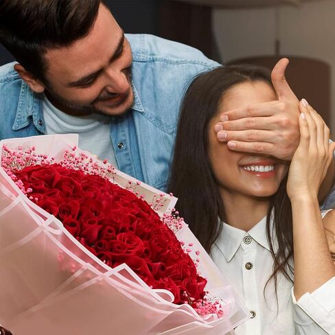 20 ورقة من ورق تغليف الزهور من Gloreyan، باقة زهور من ورق تغليف الزهور الطازجة مع حدود وردية مقاومة للماء لتغليف الزهور، صندوق هدايا من مواد التعبئة والتغليف، مستلزمات زهور، وردي فاتح in Kuwait