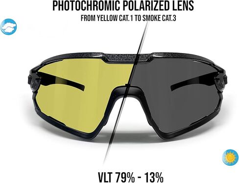 Bertoni Sport Sunglasses Polarized Photochromic Cycling MTB w. Prescription Carrier QUASAR in Saudi Arabia