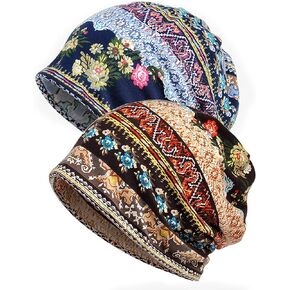 ELLEWIN Cotton Slouchy Beanie Hip-Hop Soft Lightweight Running Beanie Adult Dwarf Hats Chemo Cap for Men Women
