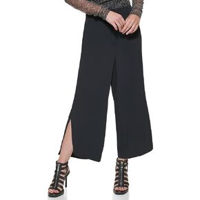 DKNY Women's Cropped Side Slit Button Pant