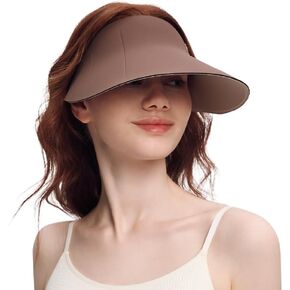 Sun Visors for Women Wide Brim Summer UV Protection Foldable Sun Hat UPF 50+ Beach Cap SNH5M133T