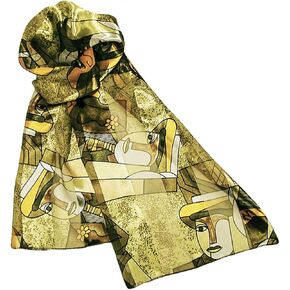 Picasso Art Print Sheer Silky Long Neck Scarves for Women