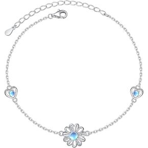 Yearace Bracelet for Women, Cute Butterfly/Blue Opal Sea Turtle/Evil Eye/Daisy Adjustable Bracelets, S925 Sterling Silver Dainty Jewelry Gift for Her