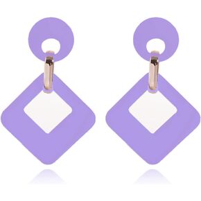 Acrylic Geometric Dangle Earring for Women Girls Boho Lightweight Earring Cute Candy Trendy Chunky Earrings Retro Acrylic Square Statement Drop Earrings
