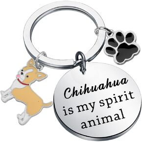 BNQL Chihuahua Keychains Gifts for Chihuahua Lovers Chihuahua Owner Gifts Chihuahua is My Spirit Animal