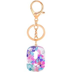 JINZHOUFZ Resin Pebble Initial Keychain, The numbers 0-9 Keychain Accessories Cute Crystal keychain, bag decoration, pendant