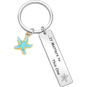 ORZOESD Starfish Keychain Starfish Story Gift Starfish Appreciation Jewelry Teachers Keychain Mentors Gift