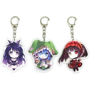 EBTY DREAMS Inc. - Set of 3 Date A Live Acrylic Keychain Kurumi Tokisaki, Tooka Yatogami, Yoshino v3