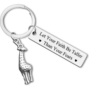 Giraffe Gift for Giraffe Lovers Jewelry Giraffe Keychain Animal Lover Gift Giraffes Gift for Teen Girls Women Men Inspirational Giraffes Lover Gift Religious Gifts Birthday Christmas Graduation Gifts