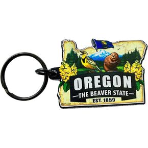 Westmon Works Oregon Keychain Beaver State Shape Souvenir Acrylic Key Chain