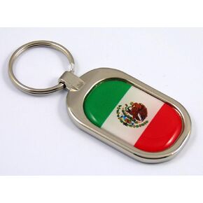 Mexico Flag Key Chain Metal Chrome Plated Keychain Mexican