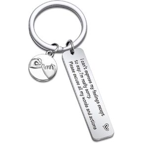 Apology Gift Best Friend Keychain I'm Sorry Keychain Boyfriend Gift Girlfriend Jewelry Forgive Me Gift