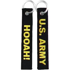 U.S. Army HOOAH! Black Embroidered Key Chain