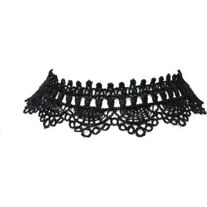 Thick Gothic Black Lace Choker