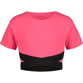 Calvin Klein Girls' Short Sleeve Performance T-Shirt, Crew-Neck Neckline & Logo Detailing