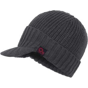 Janey&Rubbins Men‘s Stylish Knit Visor Brim Beanie Hats Fleece Lined Skull Ski Caps