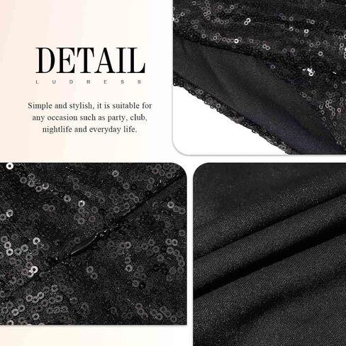 فستان نسائي مقاس كبير Bodycon بدون أكمام ورقبة على شكل V فستان حفلات قصير مثير مزين بالترتر اللامع فستان كوكتيل in Kuwait