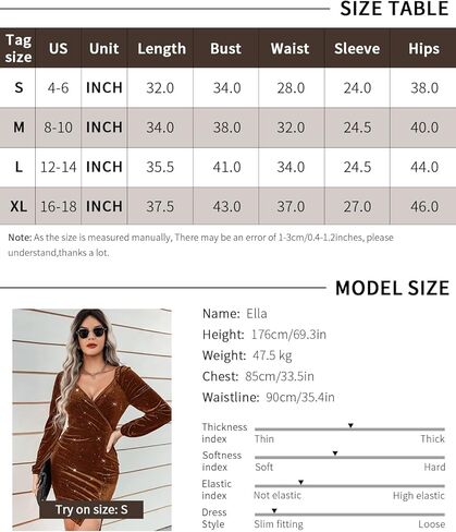 BebreezChic فساتين مخملية صغيرة Bodycon لامعة للنساء فساتين مخملية لحفلات الكوكتيل وقابلة للتمدد ورقبة على شكل حرف V in Kuwait