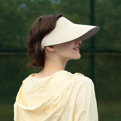 Sun Visors for Women Wide Brim Summer UV Protection Foldable Sun Hat UPF 50+ Beach Cap SNH5M133T in Kuwait