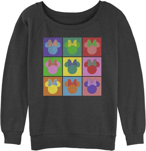 Women's Classic Mickey Warhol Minnie Junior's Raglan Pullover with Coverstitch in Saudi Arabia