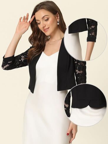 Allegra K Lace Bolero Shrug for Women's Dress Wedding Open Front Panel Lace Cardigan in Saudi Arabia