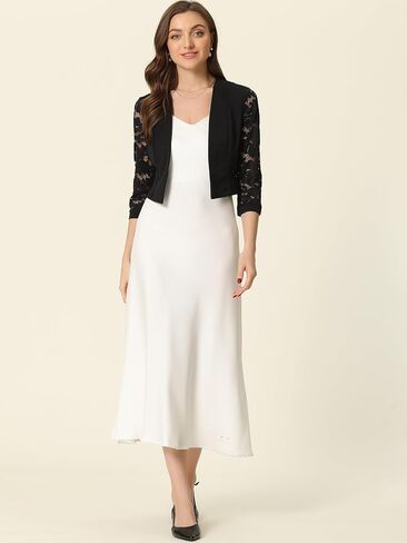Allegra K Lace Bolero Shrug for Women's Dress Wedding Open Front Panel Lace Cardigan in Saudi Arabia